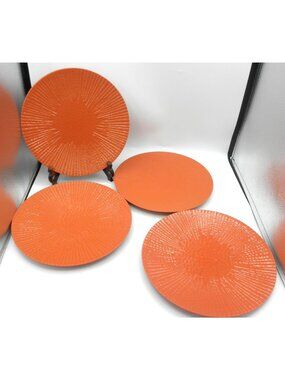 Target Home 2009 Burnt Orange Textured Melamine Dinner Plates Set of 4